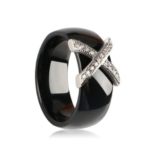 X Cross Ring With AAA Crystal