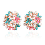 Crystal Flower Clover Earrings