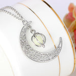 Shine Moon Luminous Stone Pendant Necklace