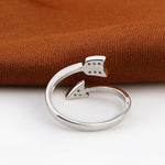 Silver Plated Arrow Crystal Ring