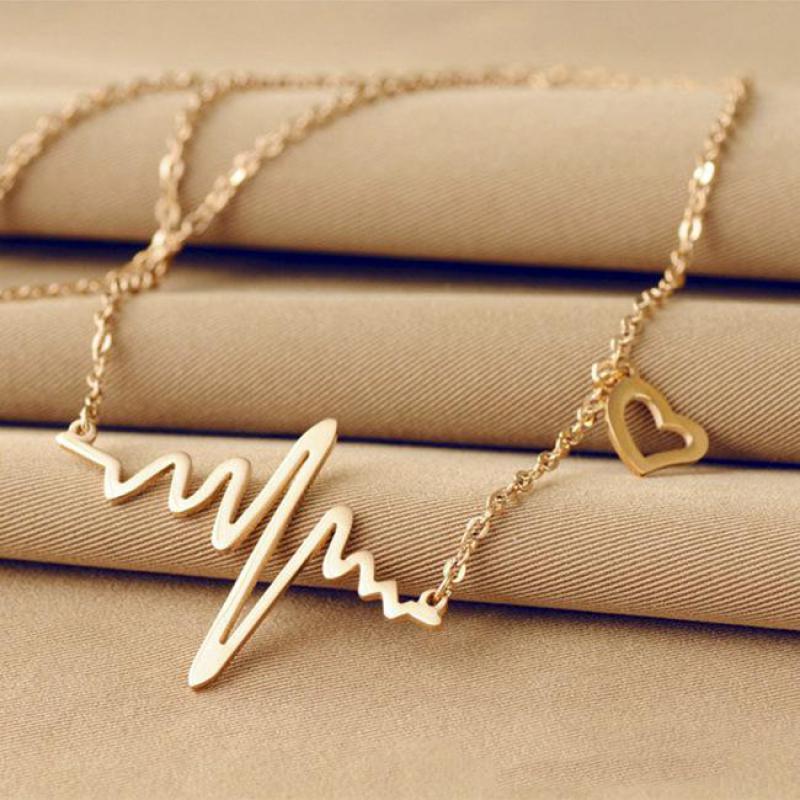 Simple Wave Heart Necklace