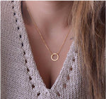 Gold Multilayer Long Strip Pendant Necklace