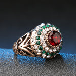 Antique Turkish Red Crystal Ring