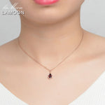 Teardrop Natural Red Garnet Gemstone 925 Sterling Silver Necklace