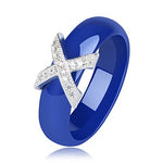 X Cross Ring With AAA Crystal