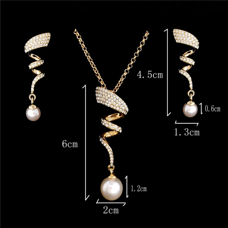 Elegant Pearl Bridal Jewelry Set