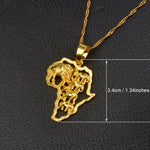 Africa Map Pendant Necklace