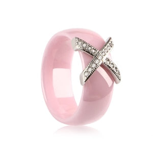 X Cross Ring With AAA Crystal