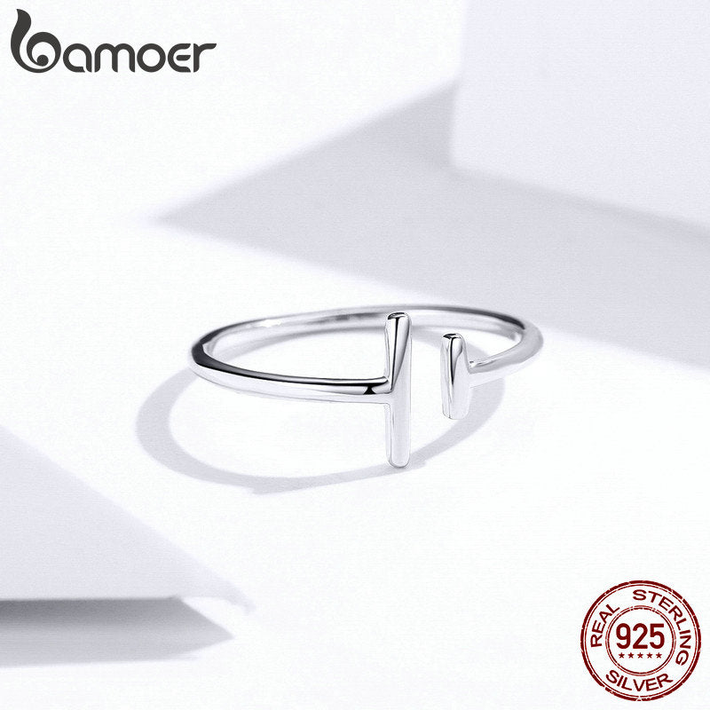 925 Sterling Silver Minimalist Open Adjustable Ring