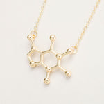 Simple Caffeine Molecule Structure Necklace