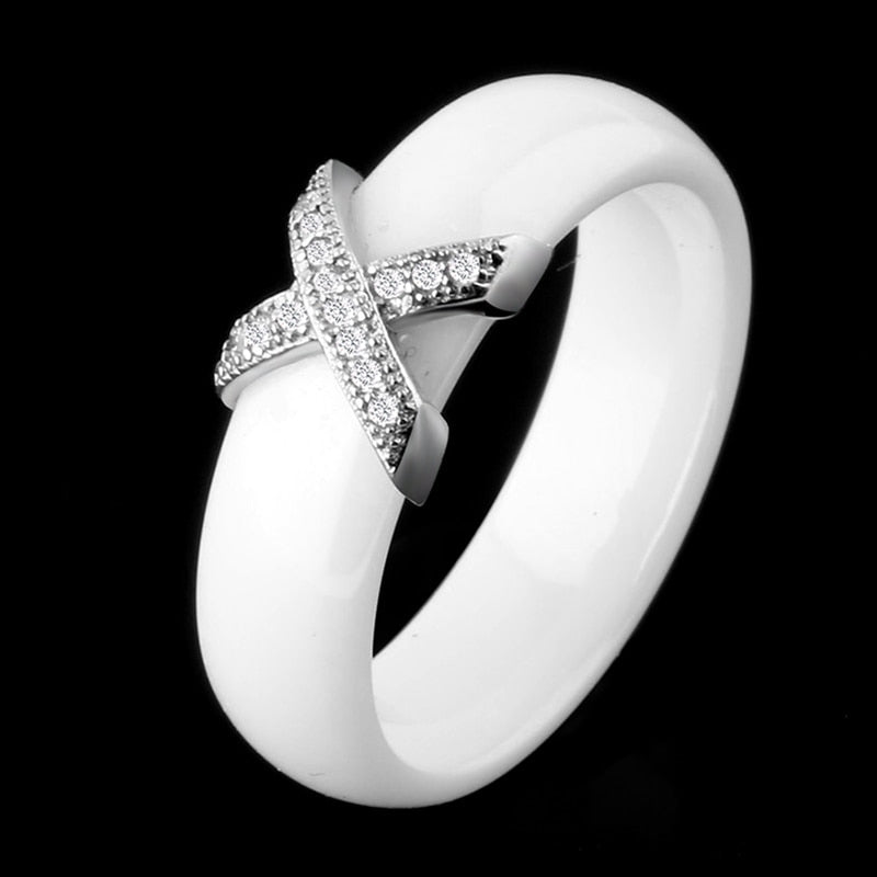 X Cross Ring With AAA Crystal