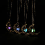 Shine Moon Luminous Stone Pendant Necklace