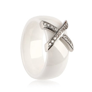 X Cross Ring With AAA Crystal