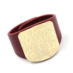 Adjustable Leather Bracelet Women with Alloy Buckle