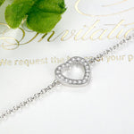 Fashion Silver Heart Charms Bracelet Bangle