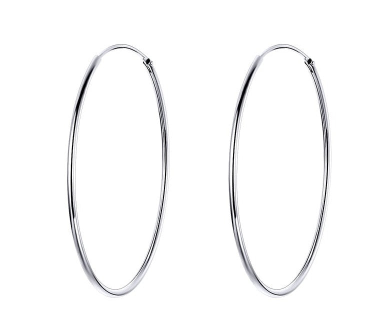 925 Sterling Silver Large Hoop Earrings