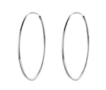 925 Sterling Silver Large Hoop Earrings