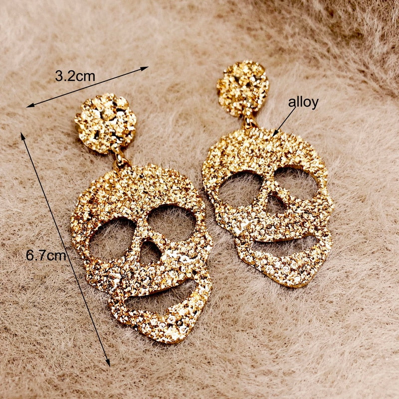 Skull Head Drop Earrings