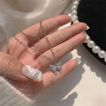 Silver Color Shiny Butterfly Necklace