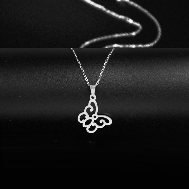 Long Chain Small Lightning Pendant Necklace