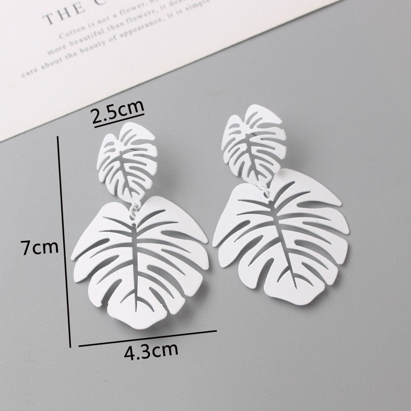 White Theme Drop Earrings