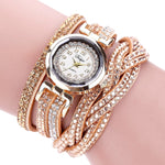 Luxury Crystal Woman Gold Bracelet Quartz Watch