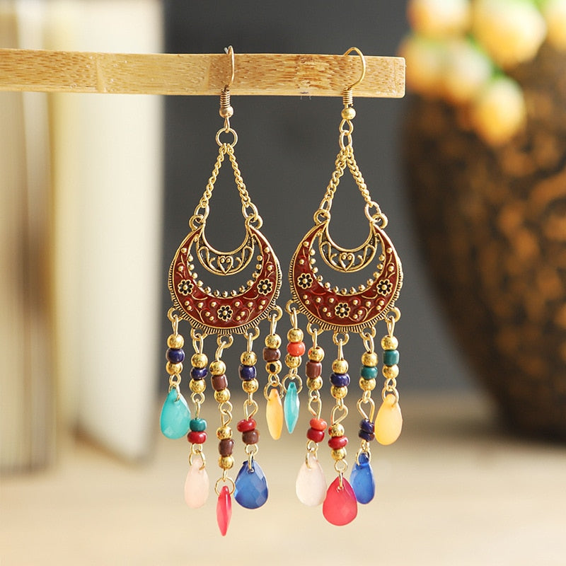 Bohemian Ethnic Fringed Tassel Earrings