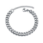 Classic Stainless Steel Cuban Chain Bracelet