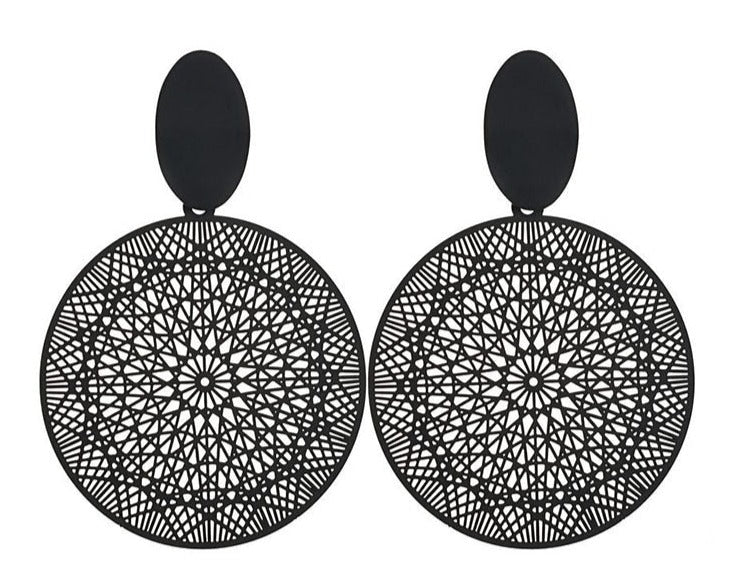 Hollow Net Pendants Dangle Earrings