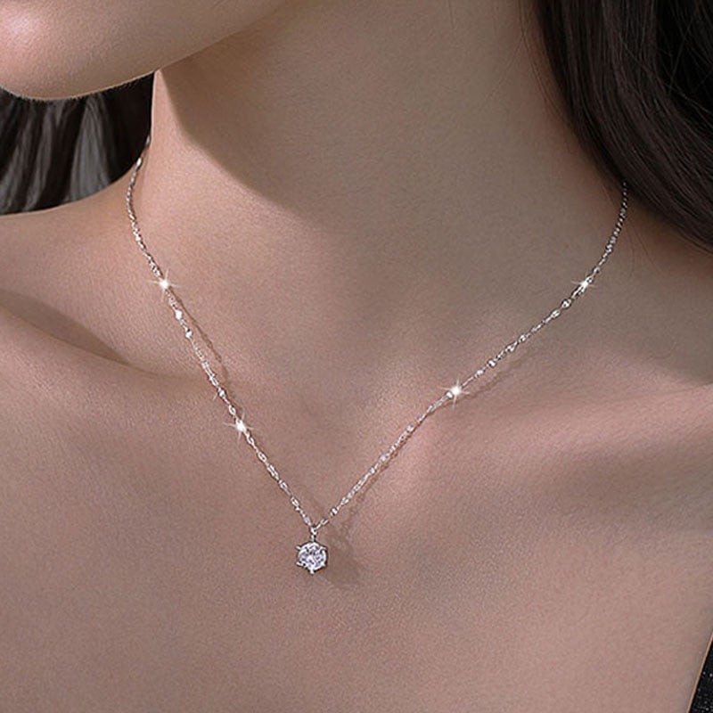 925 Sterling Silver AAA Zircon Necklace