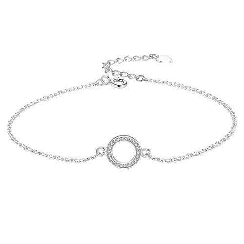 Fashion Silver Heart Charms Bracelet Bangle