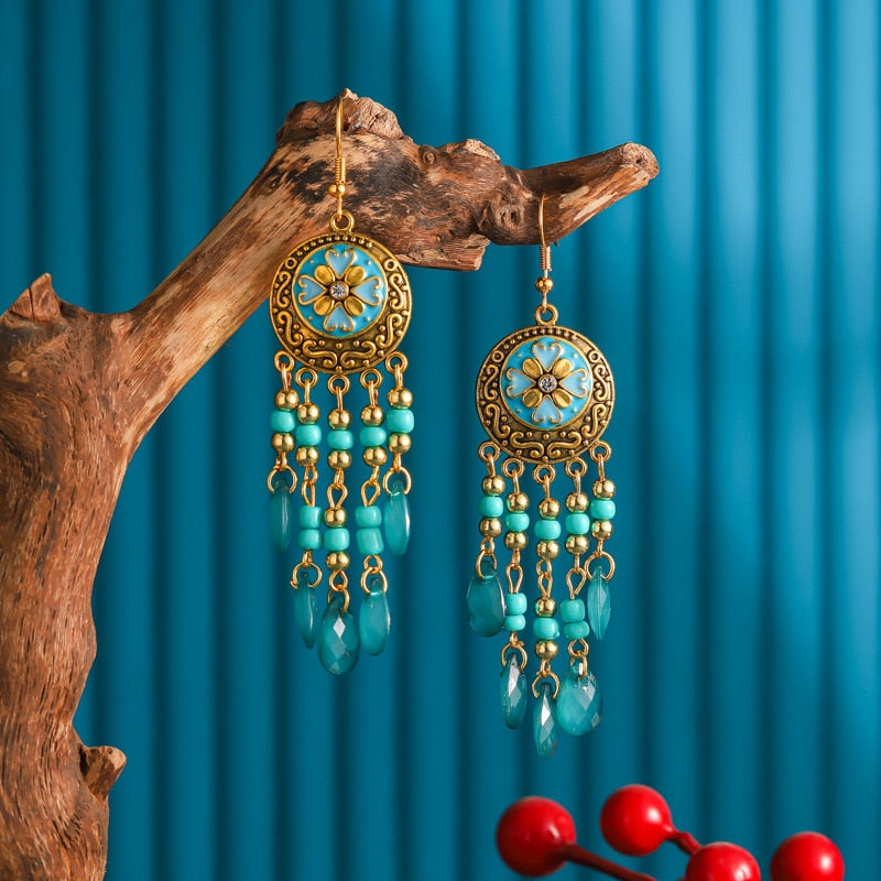 Bohemian Ethnic Fringed Tassel Earrings