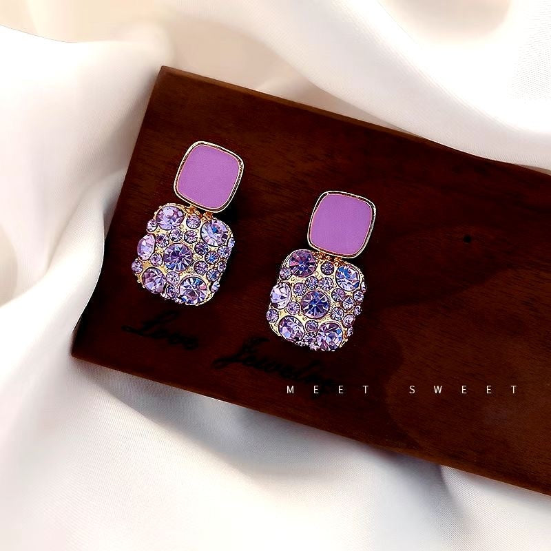 Retro High-quality Purple Earrings