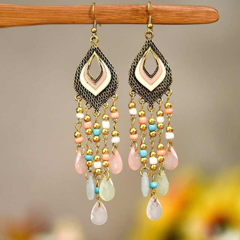 Bohemian Ethnic Fringed Tassel Earrings