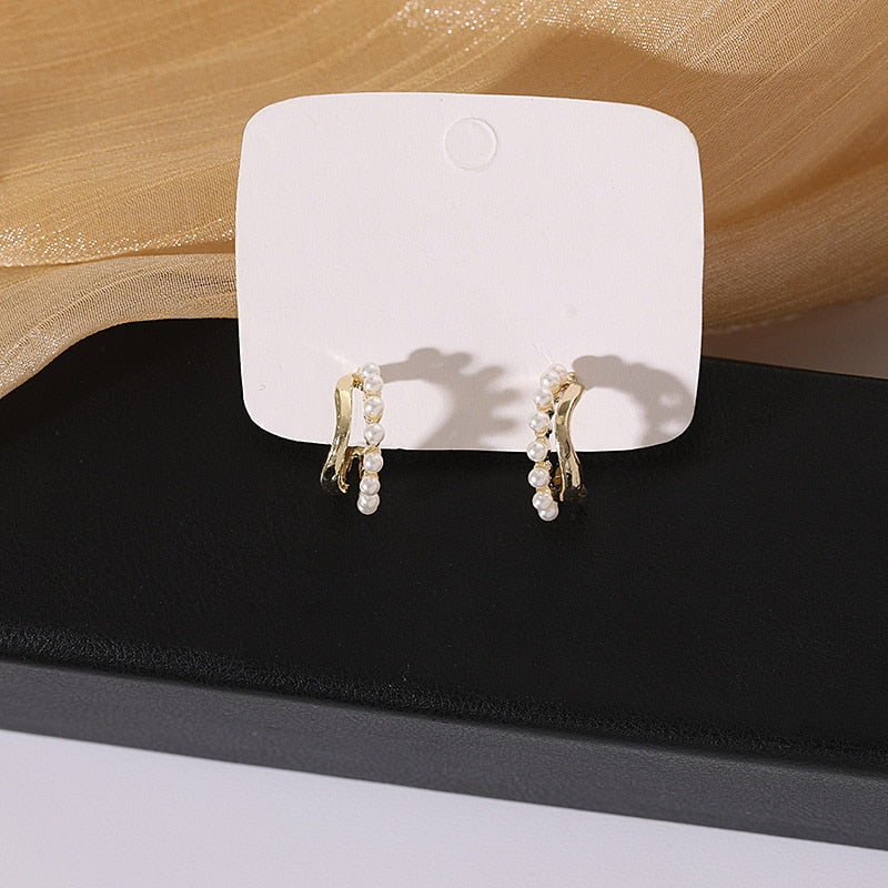 White Theme Drop Earrings