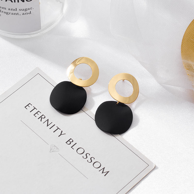 Black Cute Acrylic Geometric Drop Earrings