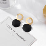 Black Cute Acrylic Geometric Drop Earrings