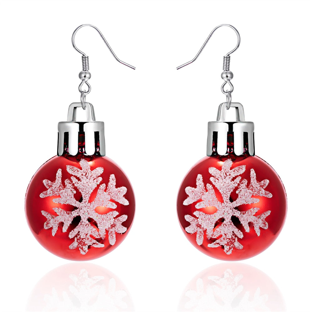 Resin Snowflake Star Light Ball Christmas Earrings