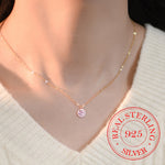 925 Sterling Silver Round Blessing Necklace