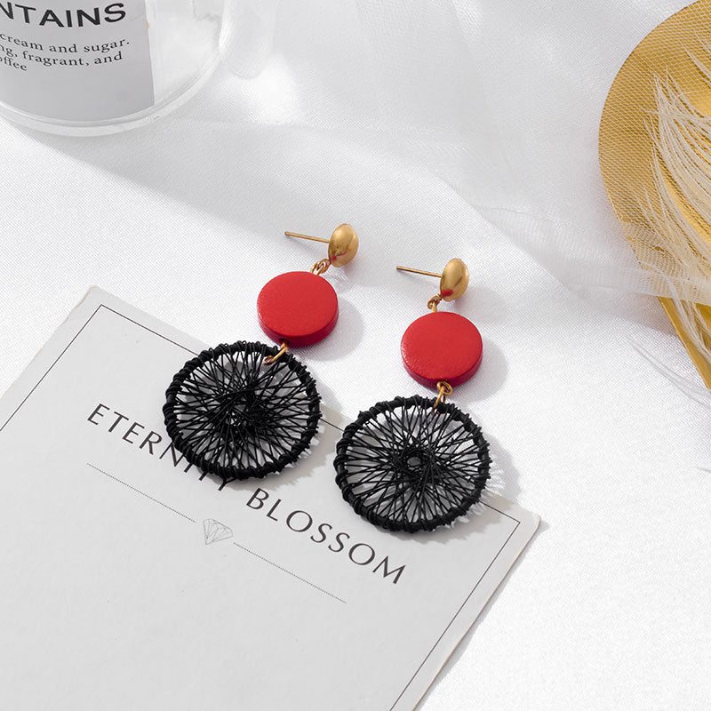 Black Cute Acrylic Geometric Drop Earrings