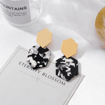 Black Cute Acrylic Geometric Drop Earrings