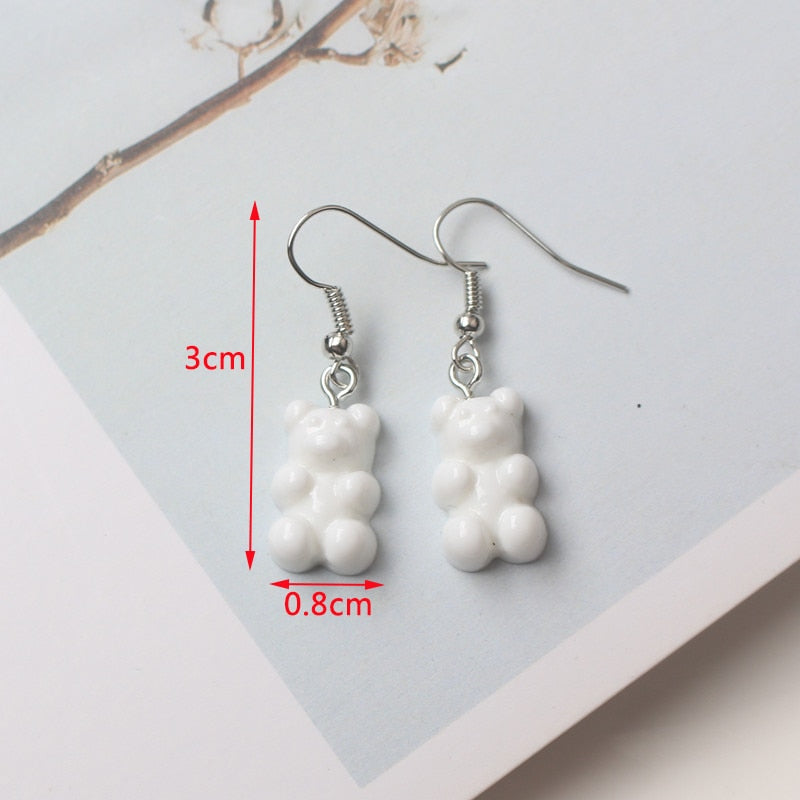 White Theme Drop Earrings