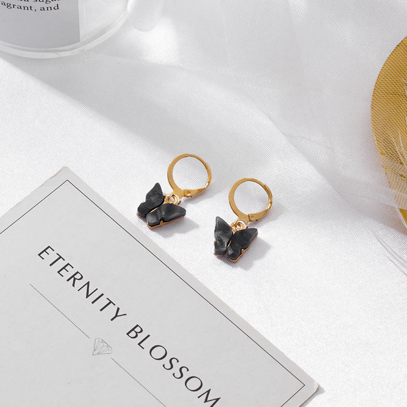 Black Cute Acrylic Geometric Drop Earrings