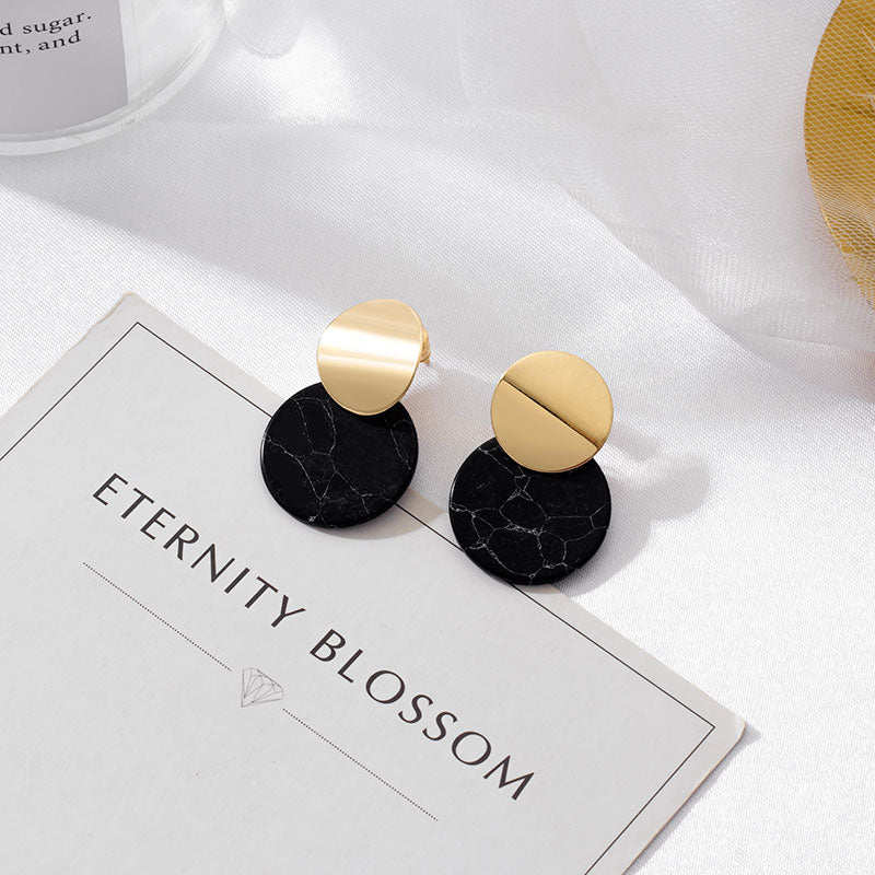 Black Cute Acrylic Geometric Drop Earrings