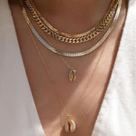 Bohemia Multilayer Moon Gold Color Pendant Necklace