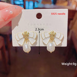 White Theme Drop Earrings