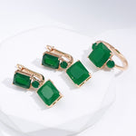 Square Big Dark Green Natural Zircon Ring