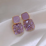 Retro High-quality Purple Earrings