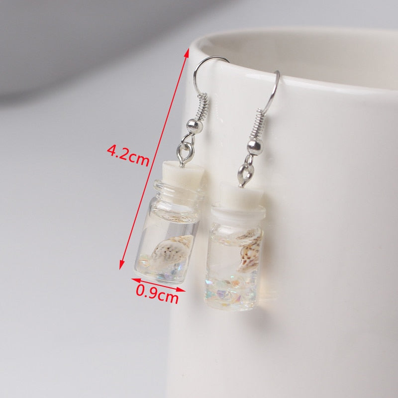 White Theme Drop Earrings