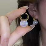 Rhinestone Pearl Stud Earrings